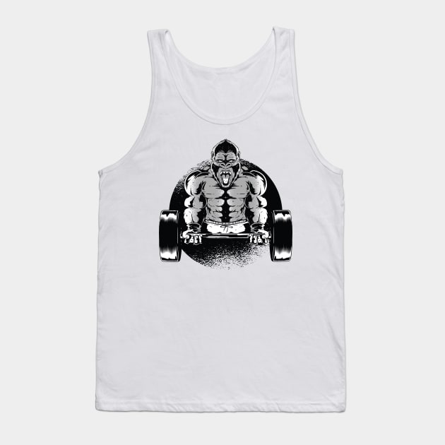 sports gorilla workout gym sticker and t-shirt Tank Top by Midoart